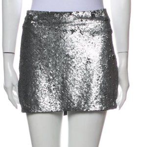 NWT BEYONCE 🪩 READY!! HAUTE HIPPIE Sequin Silk Mini Skirt retails for $295